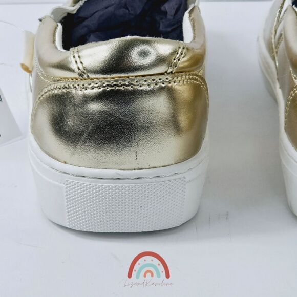 New! J. Crew Faux Leather Metallic Slip On Sneakers - Picture 12 of 16